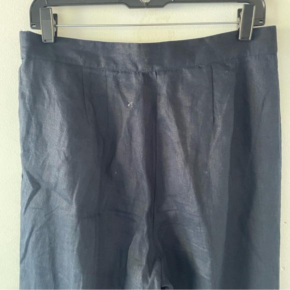 Brooks Brothers Black Pleated Wide-Leg Linen Trousers - 37266 - Picture 4 of 13